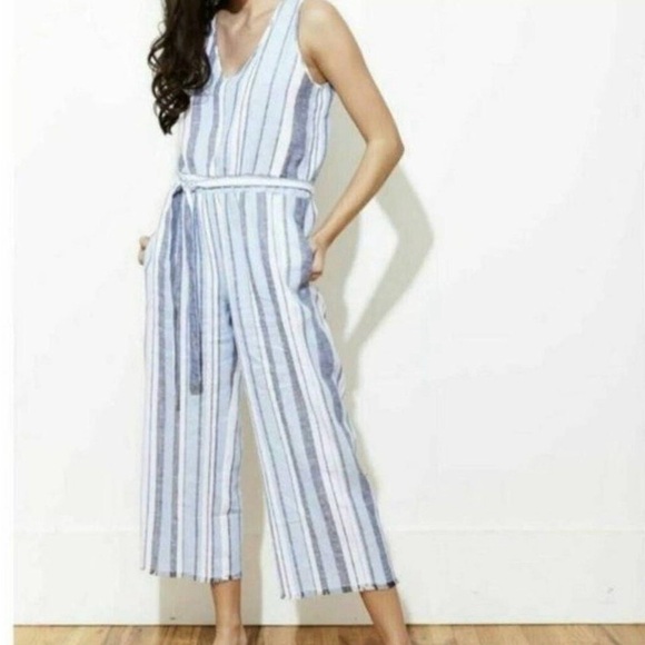 cloth & stone Pants - Anthropologie Striped Cloth and Stone Sleeveless Jumpsuit Large